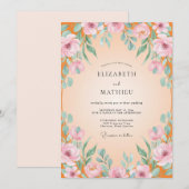 Invitation Mariage Fleur d'Eau d'Abricot (Devant / Derrière)