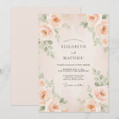 Invitation Mariage Fleur Délicate de Pêche (Devant / Derrière)