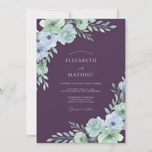 Invitation Mariage Fleur Délicate de Prunier (Devant)