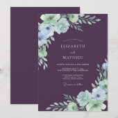Invitation Mariage Fleur Délicate de Prunier (Devant / Derrière)