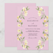 Invitation Mariage Fleur délicate Rose pastel (Devant / Derrière)