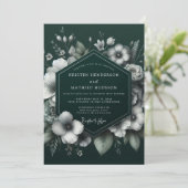 Invitation Mariage Fleur d'Émeraude Clair-obscur (Debout devant)