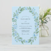 Invitation Mariage Fleur des Champs Azur (Debout devant)