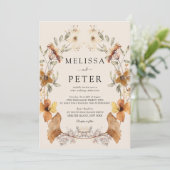 Invitation Mariage Fleur des Champs Brun (Debout devant)