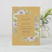 Invitation Mariage Fleur d'Éther Lavande Moutarde (Debout devant)