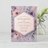 Invitation Mariage Fleur d'Éthérée de Lilas (Debout devant)