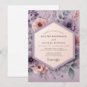 Invitation Mariage Fleur d'Éthérée de Lilas (Devant / Derrière)