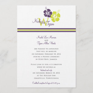 Invitation Mariage Fleur d'Hibiscus Monogramme