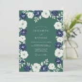 Invitation Mariage Fleur d'Indigo de la Forêt (Debout devant)