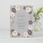 Invitation Mariage Fleur d'Ivoire et Améthyste (Debout devant)