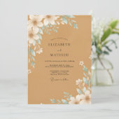 Invitation Mariage Fleur d'Ocre Aqua (Debout devant)