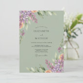 Invitation Mariage Fleur d'Olivier Améthyste (Debout devant)