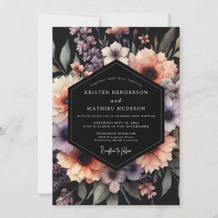 Invitation Mariage Fleur d'Ombre Lavande et Pêche