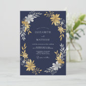 Invitation Mariage Fleur d'Or de Minuit (Debout devant)