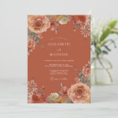 Invitation Mariage Fleur d'Orange Brûlée (Debout devant)