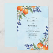 Invitation Mariage Fleur d'Orange Citron Brûlé (Devant / Derrière)