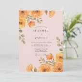 Invitation Mariage Fleur d'Oranger Ambrée (Debout devant)