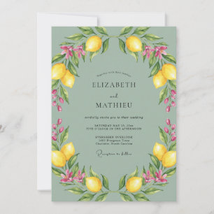 Invitation Mariage Fleur d'Oranger Citron Aquarelle