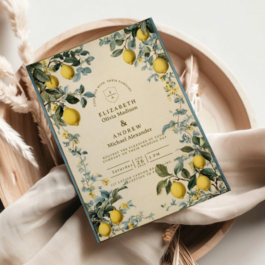 Invitation Mariage Fleur d'Oranger Dorée