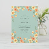 Invitation Mariage Fleur d'Oranger Mousse de Mer (Debout devant)