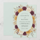 Invitation Mariage Fleur Dorée de Bourgogne (Devant / Derrière)