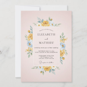 Invitation Mariage Fleur Douce Jaune