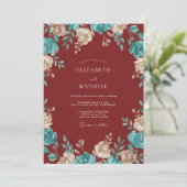 Invitation Mariage Fleur Écarlate (Debout devant)