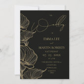 Invitation Mariage Fleur Élégant Minimaliste Moderne (Devant)