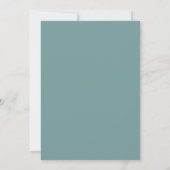 Invitation Mariage Fleur Élégante Bleu Turquoise (Dos)