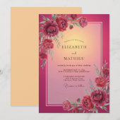 Invitation Mariage Fleur Enchantée de Bourgogne (Devant / Derrière)