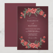 Invitation Mariage Fleur Éternelle Bourdon (Devant / Derrière)