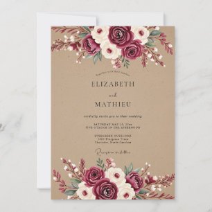 Invitation Mariage Fleur Éthérée de Bourgogne
