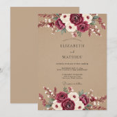 Invitation Mariage Fleur Éthérée de Bourgogne (Devant / Derrière)