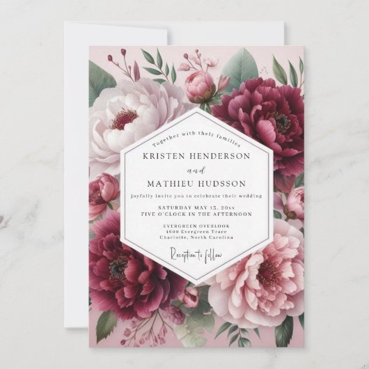 Invitation Mariage Fleur Éthérée de Bourgogne (Devant)