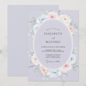 Invitation Mariage Fleur Éthérée de Lavande (Devant / Derrière)