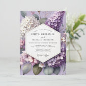 Invitation Mariage Fleur Éthérée de Lavande (Debout devant)