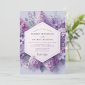 Invitation Mariage Fleur Éthérée de Lilas (Debout devant)
