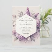 Invitation Mariage Fleur Éthérée de Lilas (Debout devant)