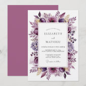 Invitation Mariage Fleur Éthérée de Prune (Devant / Derrière)