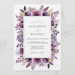 Invitation Mariage Fleur Éthérée de Prune