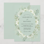Invitation Mariage Fleur Éthérée de Sauge (Devant / Derrière)