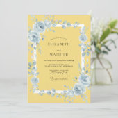 Invitation Mariage Fleur Éthérée Jaune (Debout devant)