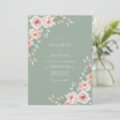 Invitation Mariage Fleur Éthérée pêche pâle (Debout devant)