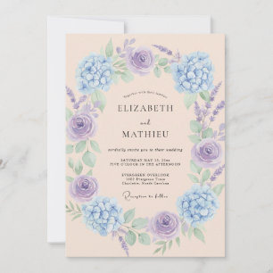 Invitation Mariage Fleur Éthérée Pervenche