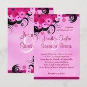 Invitation Mariage Fleur Fuchsia 3,5" x 5" (Devant / Derrière)