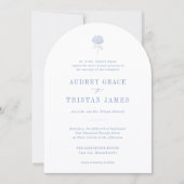 Invitation MARIAGE Fleur Hydrangea Bleu (Devant)