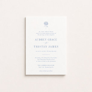 Invitation MARIAGE Fleur Hydrangea Bleu