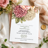 Invitation Mariage Fleur Hydrangea et Rose