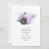 Invitation Mariage Fleur Lilac et Charbon (Devant)
