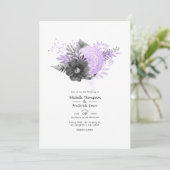 Invitation Mariage Fleur Lilac et Charbon (Debout devant)